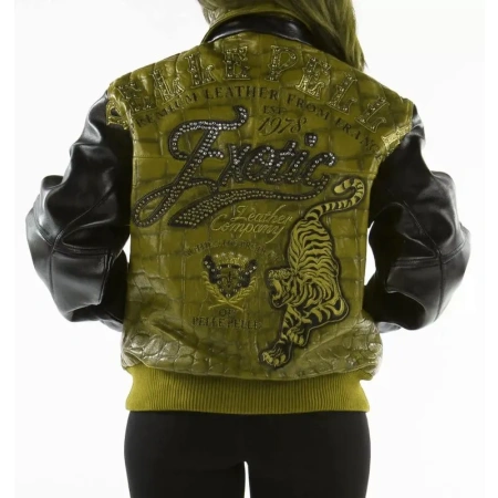 Pelle Pelle Exotic Studded Leather Jacket, pelle pelle,pellepelle leather jacket,varsity jacket,pelle pelle wool jacket, pellepelle varsity jacket, pelle pelle soda club jacket