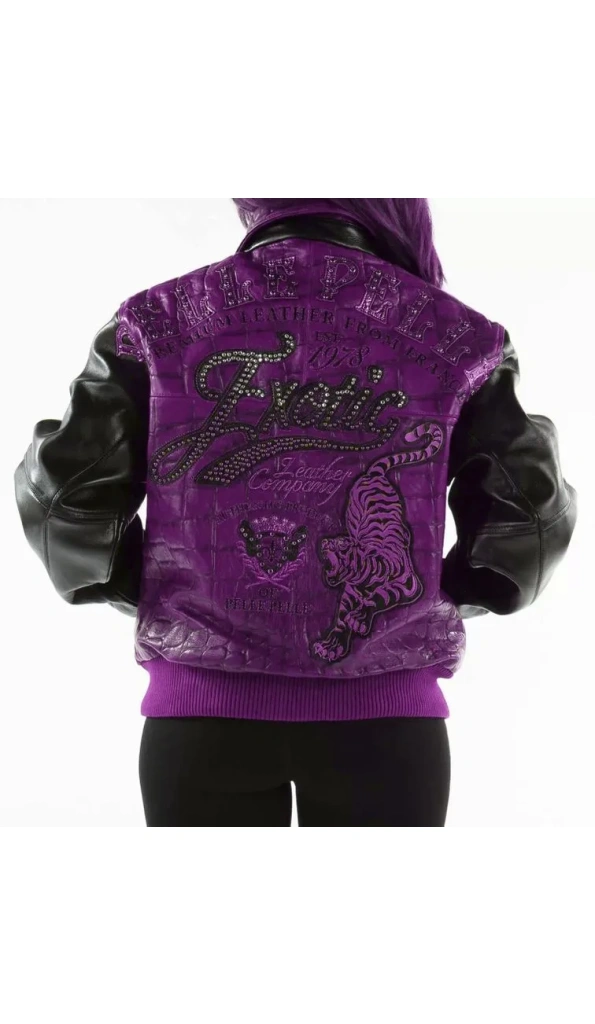 Pelle Pelle Exotic Studded Purple Black Jacket