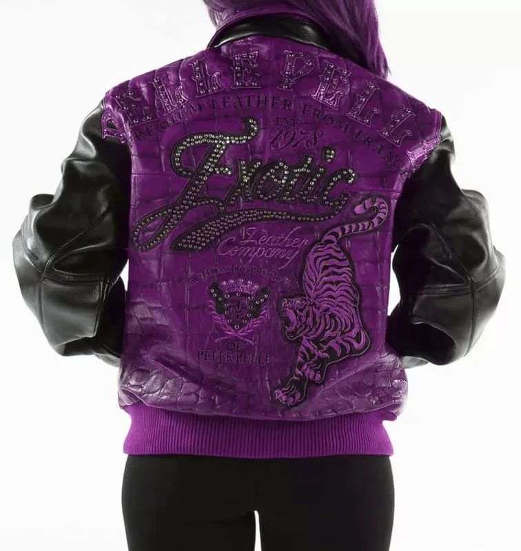 Pelle Pelle Exotic Studded Purple Black Jacket