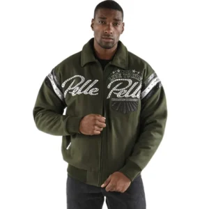 New Pelle Pelle American Legend Olive Varsity Jacket