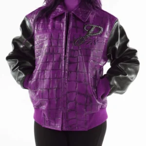 Pelle Pelle Exotic Studded Purple Black Jacket view 2