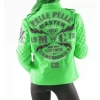 Pelle Pelle Green MC Studded Varsity Jacket