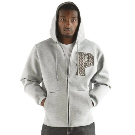 Pelle Pelle American Hoodie, Light Grey Hoodie, pelle pelle,pellepelle leather jacket,varsity jacket,pelle pelle wool jacket, pellepelle varsity jacket, pelle pelle soda club jacket