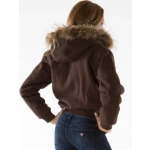 Pelle Pelle Hooded Fur Dark Brown Jacket