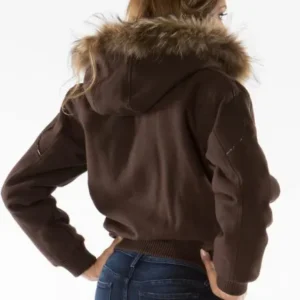 Pelle Pelle Hooded Fur Dark Brown Jacket