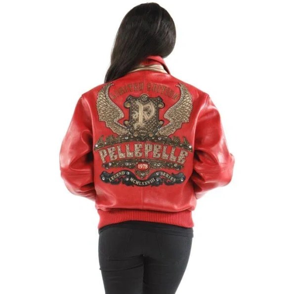 pelle-pelle-ladies-limited-edition-red-jacket,pelle-pelle,pelle-pelle-jacket,pelle-pelle-women's