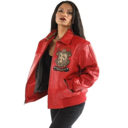 pelle-pelle-ladies-limited-edition-red-jacket,pelle-pelle,pelle-pelle-jacket,pelle-pelle-women's