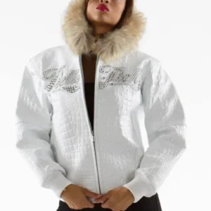 Pelle Pelle Encrusted White Varsity Jacket view 2