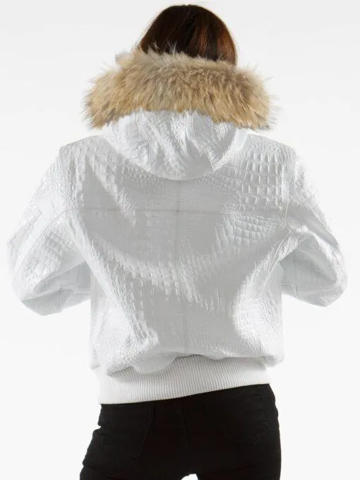 Pelle Pelle Encrusted White Varsity Jacket