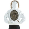 Pelle Pelle Womens Mb Emblem White Jacket, pelle pelle,pellepelle leather jacket,varsity jacket,pelle pelle wool jacket, pellepelle varsity jacket, pelle pelle soda club jacket