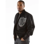 Pelle Pelle Band of Brothers Black Jacket | Pelle Pelle, leather jacket, pelle pelle varsity jacket. pelle the conqueror