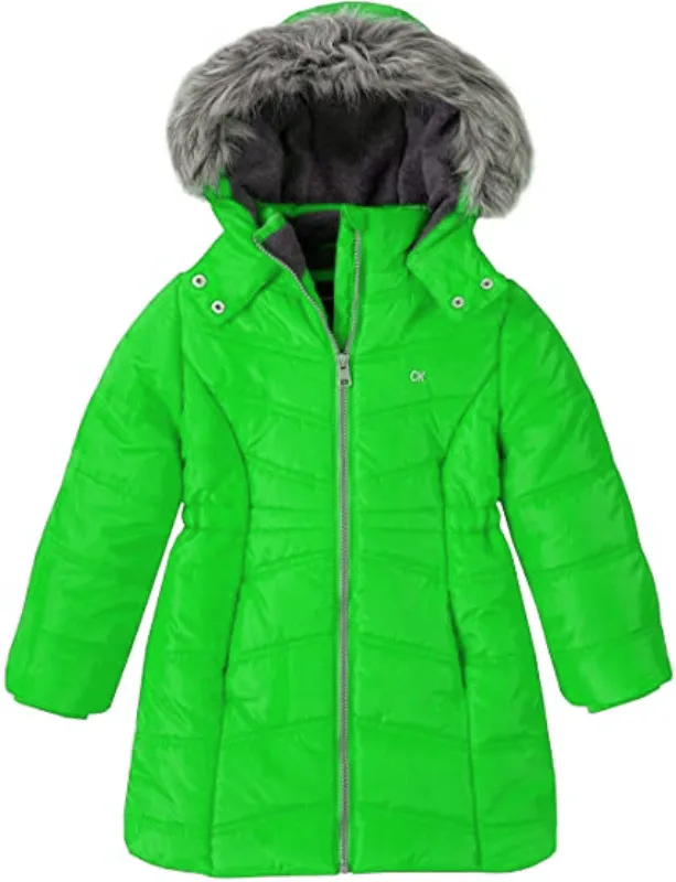 Pelle Pelle Kids Coat | Long Puffer Aerial Cabaret Green Coat