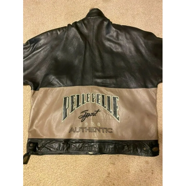 black and brown leather jacket