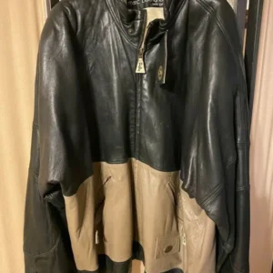 Stylish Black and Brown Leather Jacket by Pelle Pelle view 2