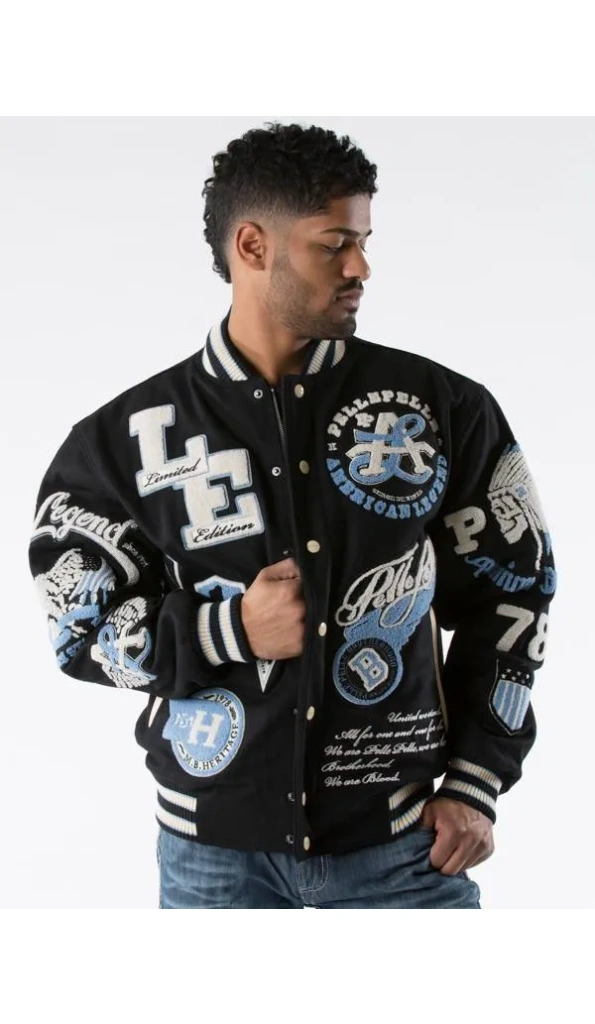 Pelle Pelle Black Limited Edition Varsity Jacket