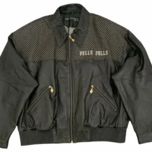 Pelle Pelle Gold Studded Black Jacket view 2