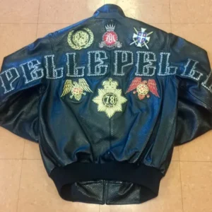 Pelle Pelle Cobra Plush Black Leather Jacket
