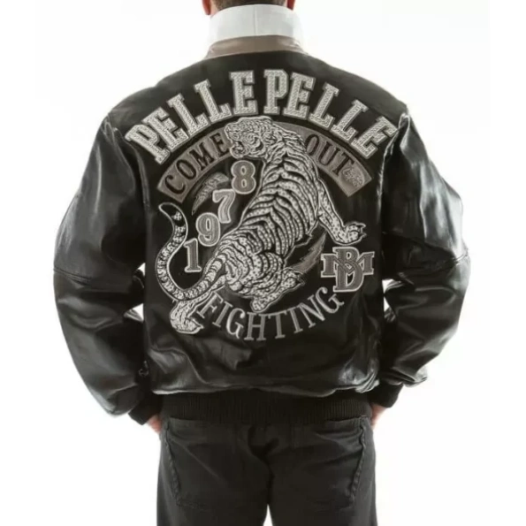 Pelle Pelle Come Out Fighting Tiger, Fashion, Tiger-Inspired Style, Statement Jacket, Premium Quality, Fierce Design, Craftsmanship, Empowerment, Black Jacket