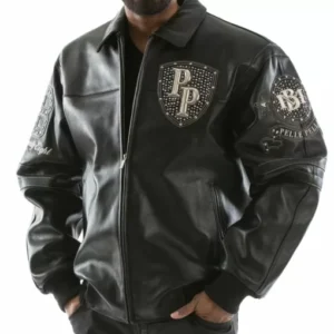 Pelle Pelle Black Encrusted Studded Leather Jacket view 2