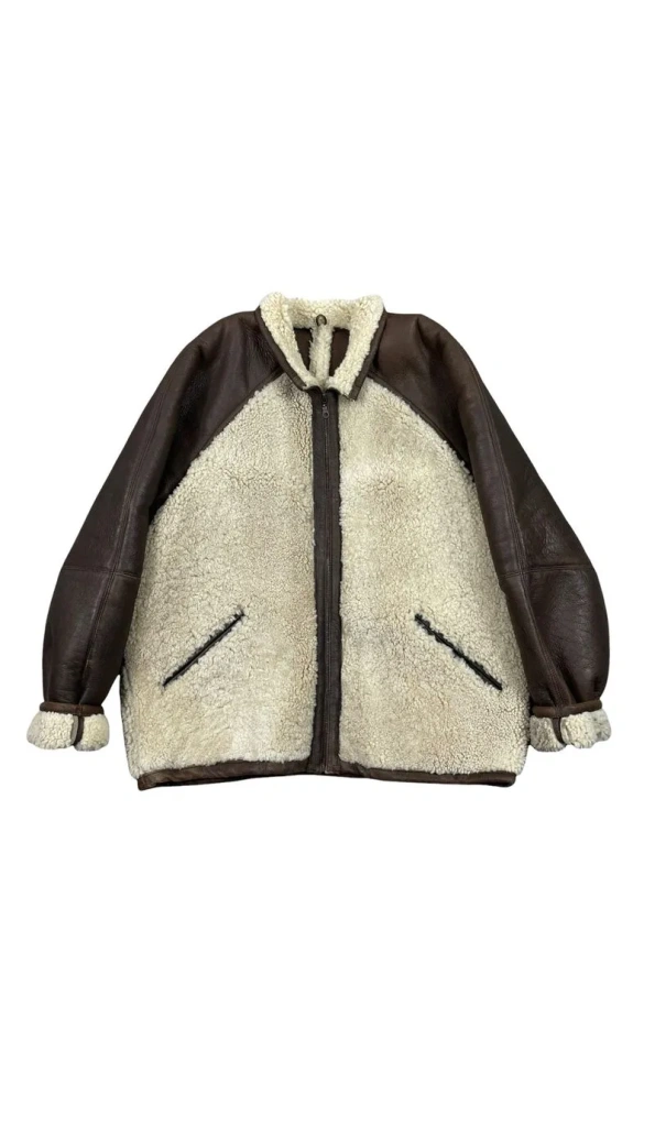 Hanan Pelle Pelle Vintage Sherpa Leather Jacket
