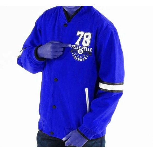 Pelle Pelle Kids Legendary Blue Jacket, pelle pelle, pellepelle leather jacket, varsity jacket,pelle pelle wool jacket, pellepelle varsity jacket, pelle pelle soda club jacket