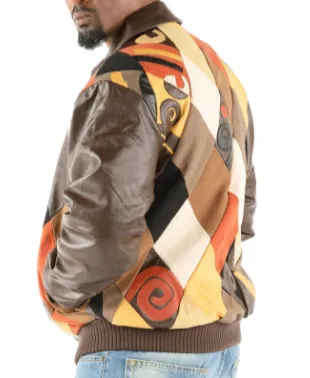 New Mens Pelle Pelle Block Leather Jacket