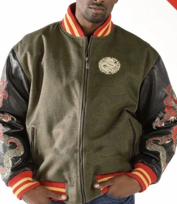 Mens Pelle Pelle Dragon Heart Olive Jacket