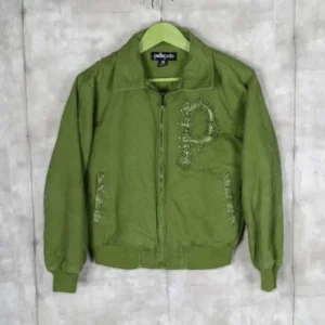 Navy Green Bomber Jacket | Marc Buchanan Pelle Pelle Store view 1