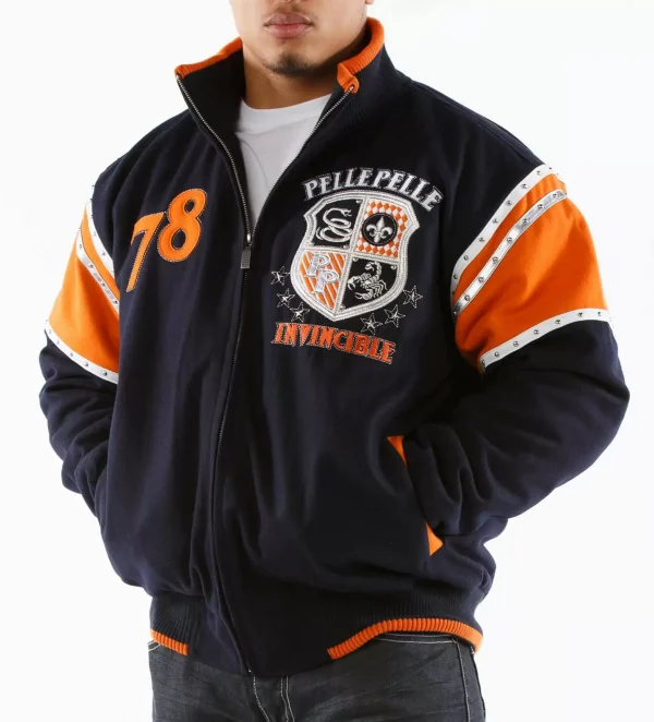 Pelle Pelle Navy Orange Wool Jacket view 2