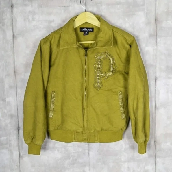 green-army-jacket,leather-jacket,pelle-pelle-store