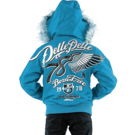 Pelle Pelle Kids 78 Born Free Turquoise Wool Jacket