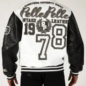 Pelle Pelle White Black Legend Varsity Jacket view 2