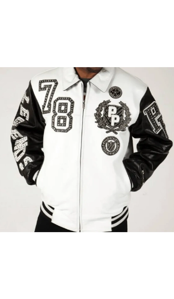 Pelle Pelle White Black Legend Varsity Jacket
