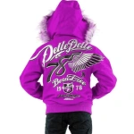 Pelle Pelle Kids 78 Born Free, Wool Jacket, pelle pelle leather jacket, pelle pelle light purple wool jacket, pelle pelle varsity jacket