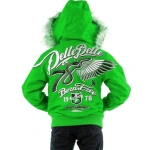 Pelle Pelle Kids 78 Born Free ,Green Wool Jacket, pelle pelle leather jacket, pelle wool jacket, pelle pelle varsity jacket