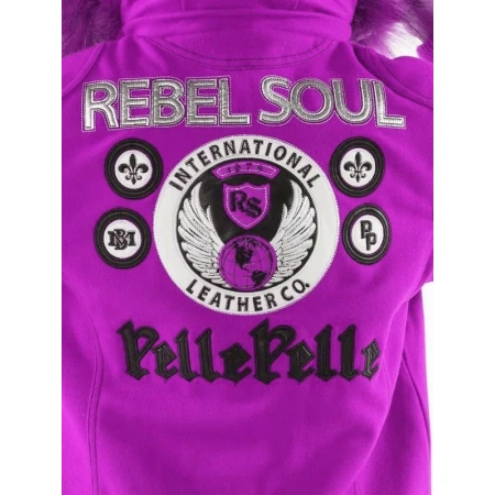 Pelle Pelle Kids Purple Rebel Soul Jacket, pelle pelle leather jacket,pelle varsity jacket, soul jacket