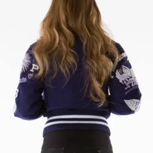 Blue Varsity Jacket Pelle Pelle Store view 3