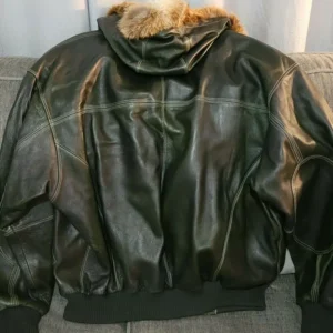 Pelle Pelle Leather Jacket | Black Fur Hooded