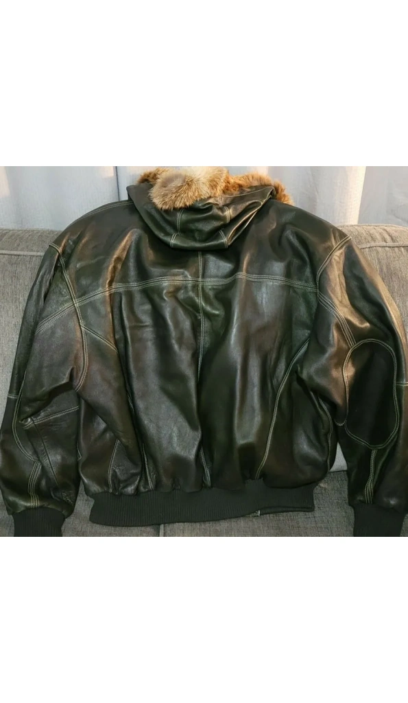Pelle Pelle Leather Jacket | Black Fur Hooded