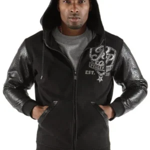 Pelle Pelle Black King of Thrones Hoodie | Pelle Pelle Store view 2