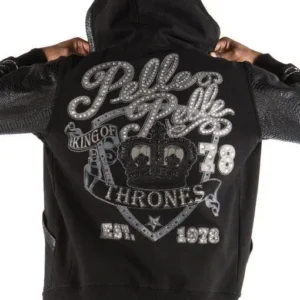 Pelle Pelle Black King of Thrones Hoodie | Pelle Pelle Store