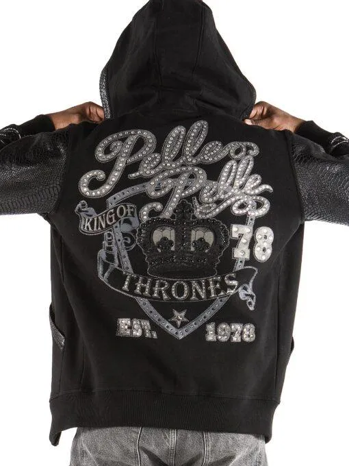 Pelle Pelle Black King of Thrones Hoodie | Pelle Pelle Store