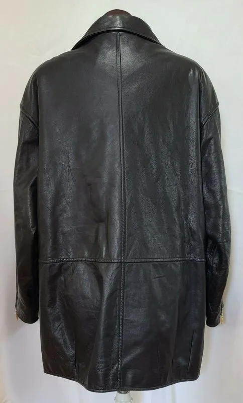 Pelle Pelle Black Leather Coat | Full Zip