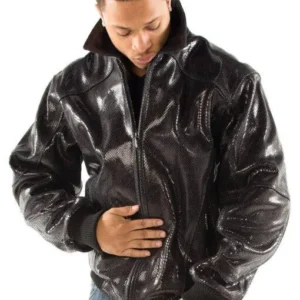 Pelle Pelle Black Python Jacket | Pelle Pelle Store view 2