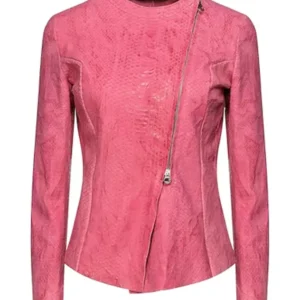Amazing Ovine Pink Biker Jacket Pelle Pelle Store