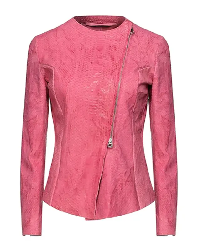 Amazing Ovine Pink Biker Jacket Pelle Pelle Store