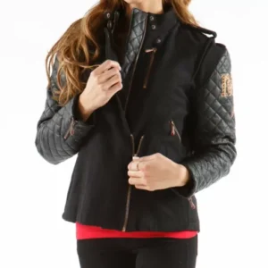 MC Black Studded Varsity Jacket Pelle Pelle Store view 1