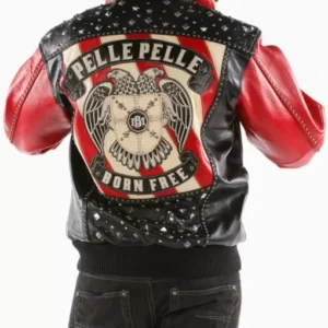 Black Red Born Free Studded Eagle Jacket Pelle Pelle Store view 1