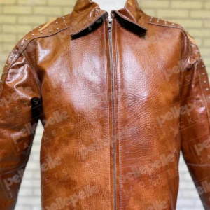 Bold Pelle Pelle Alligator Texture Leather Jacket