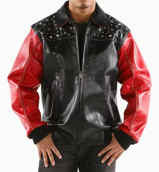 Black Red Born Free Studded Eagle Jacket Pelle Pelle Store view 2